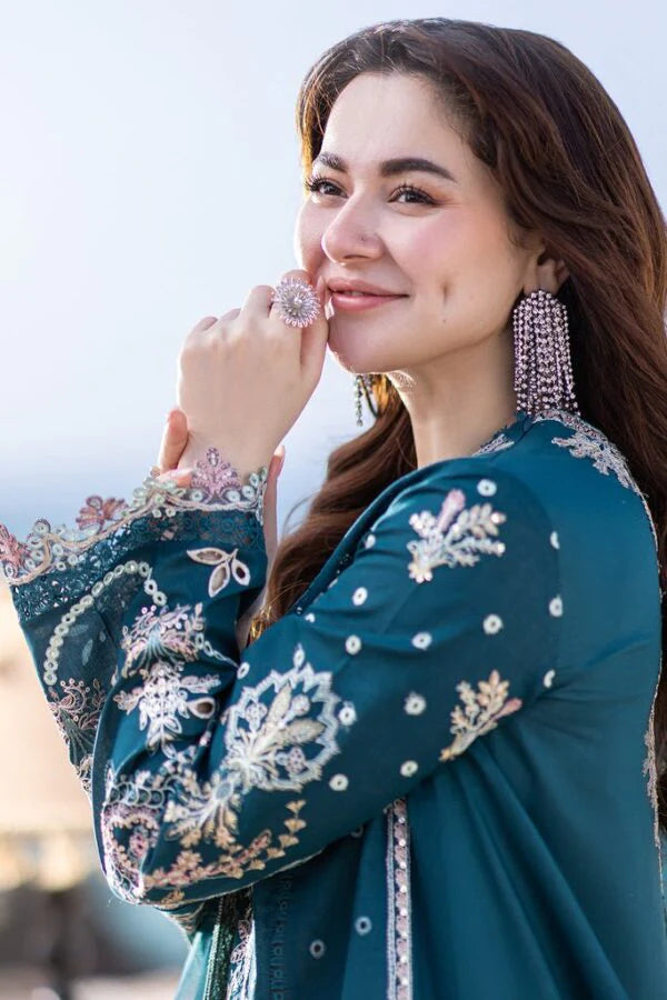 Lawn-3PC Embroidered Shirt with Organza Embroidered Dupatta-1413