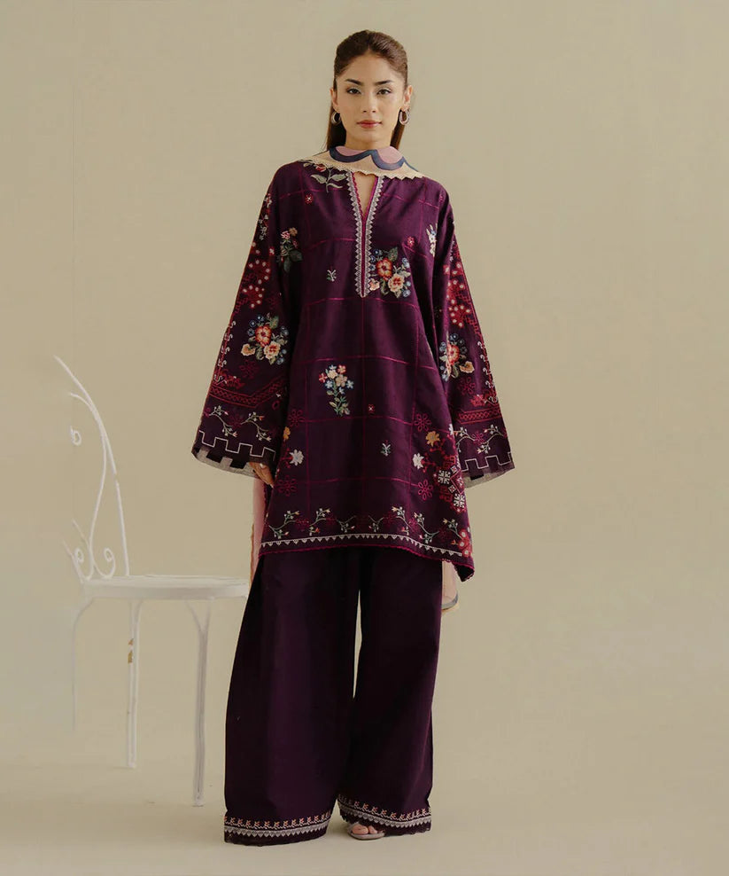 Lawn-3PC Embroidered Shirt with Digital Printed Jacquard Dupatta-1406