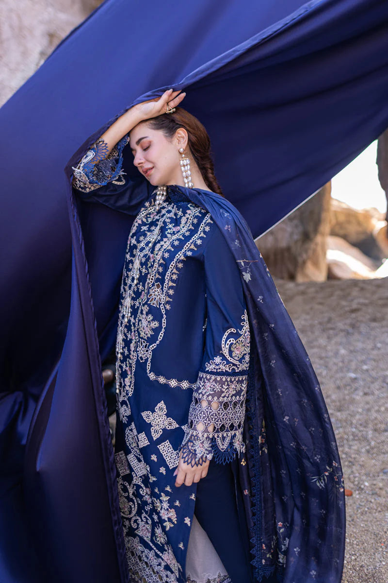 Lawn-3PC Embroidered Shirt with Digital Printed Jacquard Dupatta-1411