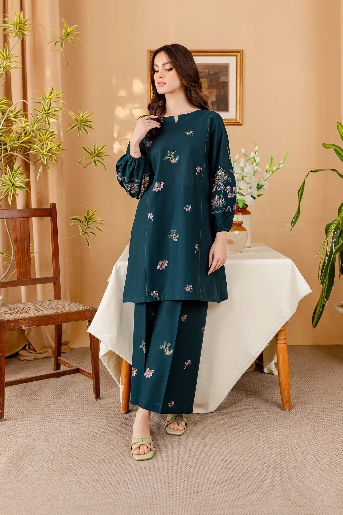 Batik Dhanak 2PC Embroidered BN - 112