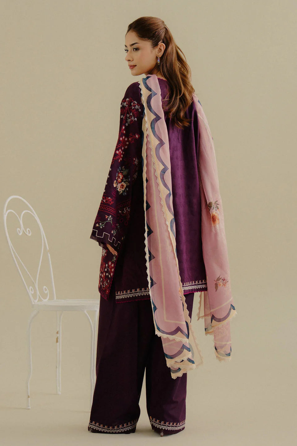 Lawn-3PC Embroidered Shirt with Digital Printed Jacquard Dupatta-1406