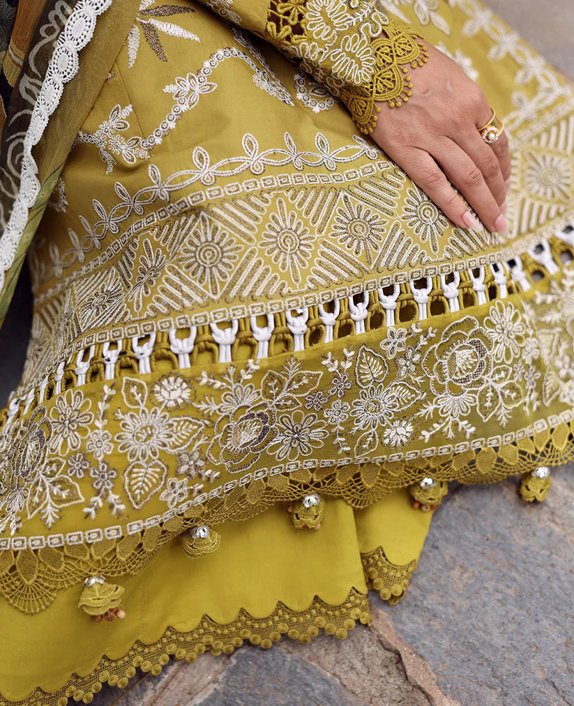 Lawn-3PC Embroidered Shirt with Digital Printed Jacquard Dupatta-1423