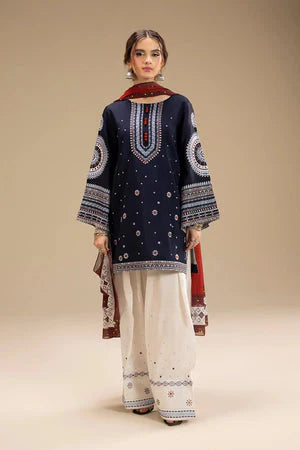 Lawn-3PC Embroidered Shirt with Digital Printed Jacquard Dupatta-1415
