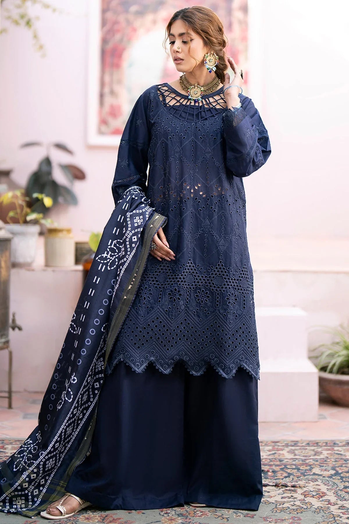 Dhanak 3PC Embroidered BN - 118