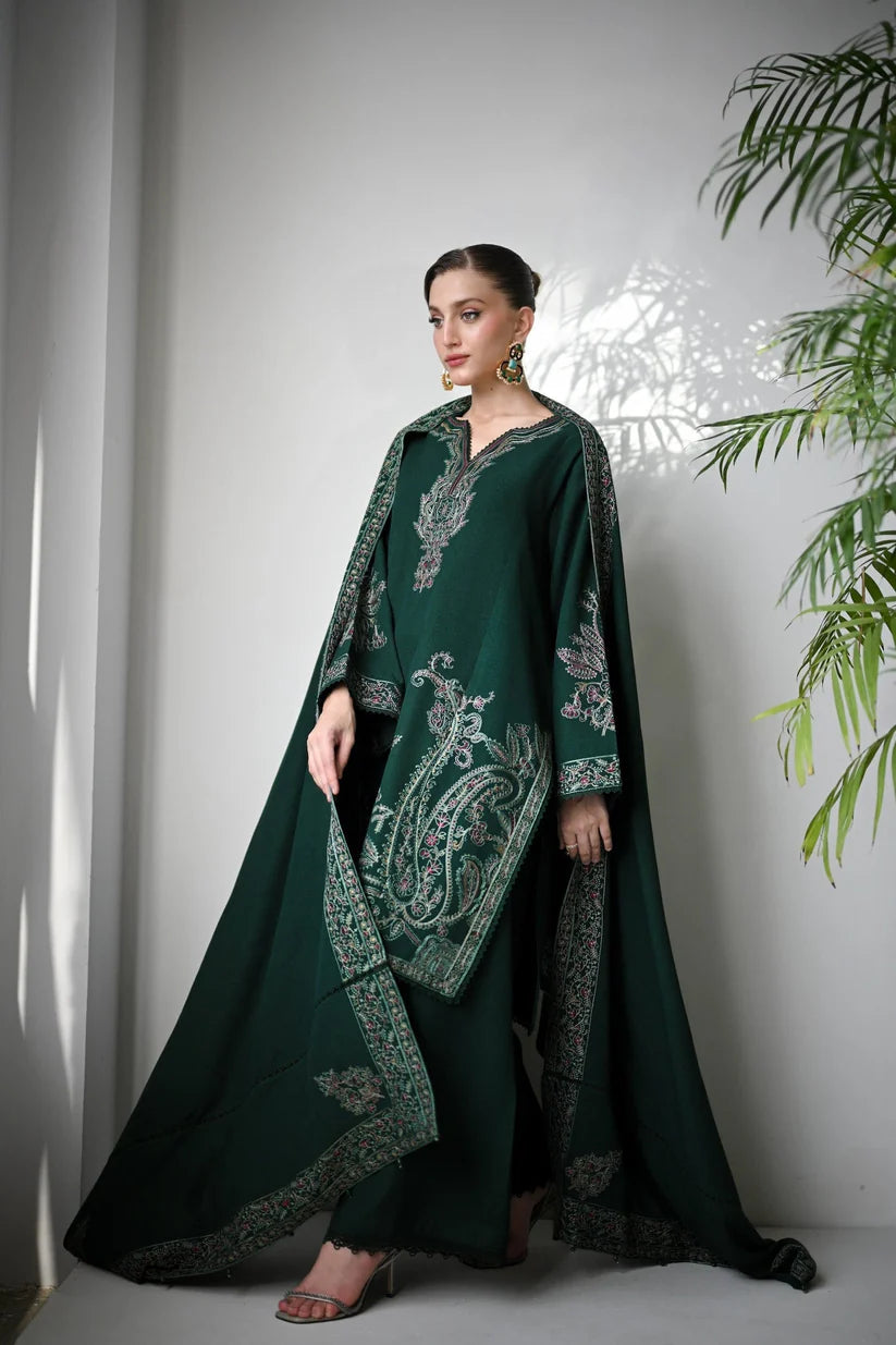 Dhanak 3PC Embroidered Shirt with Dhanak Embroidered Dupatta-3523