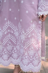 Dhanak-3PC Embroidered Shirt with Chiffon Embroidered Dupatta-3450