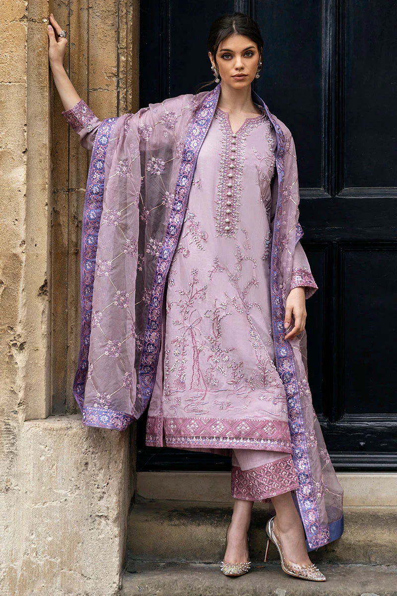 Dhanak 3PC Embroidered With Organza Embroidered Dupatta-126