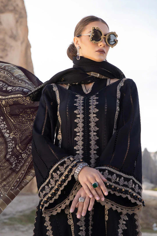 Dhanak-3PC Embroidered Shirt with Digital Printed Wool Shawl - 3426