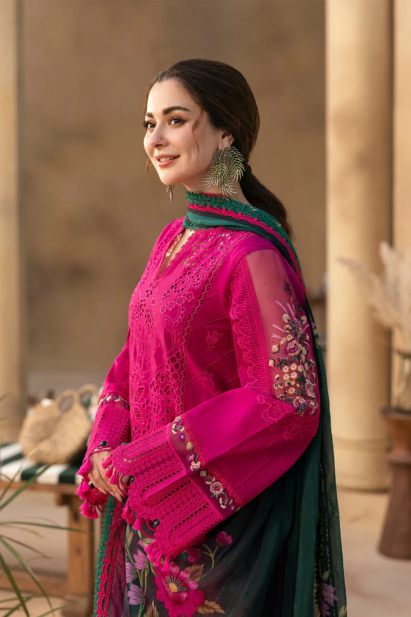 Dhanak-3PC Embroidered Shirt with Digital Printed Wool Shawl -3408