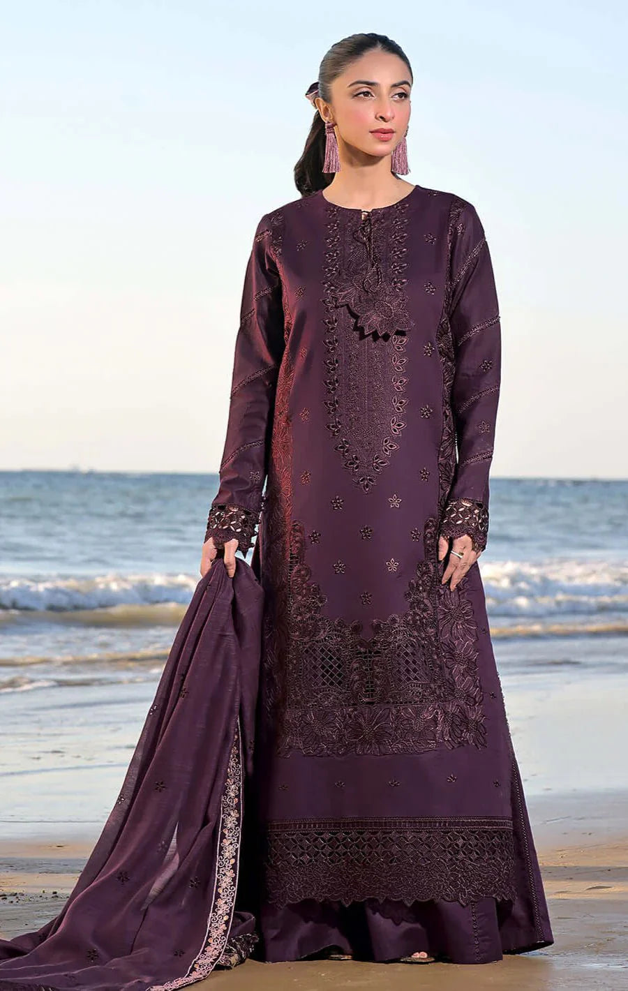Dhanak 3PC Embroidered With Dhanak Embroidered Dupatta-176
